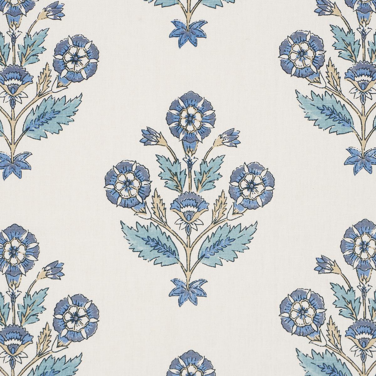 Schumacher Dalila Hand-Screen Print Blue Fabric