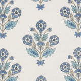 Schumacher Dalila Hand-Screen Print Blue Fabric