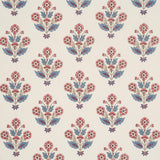 Schumacher Dalila Hand-Screen Print Red & Blue Fabric