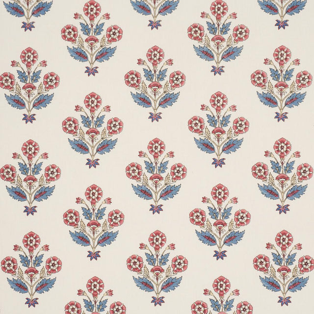 Schumacher Dalila Hand-Screen Print Red & Blue Fabric