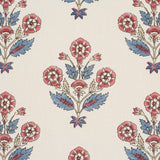 Schumacher Dalila Hand-Screen Print Red & Blue Fabric