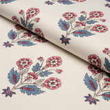 Schumacher Dalila Hand-Screen Print Red & Blue Fabric