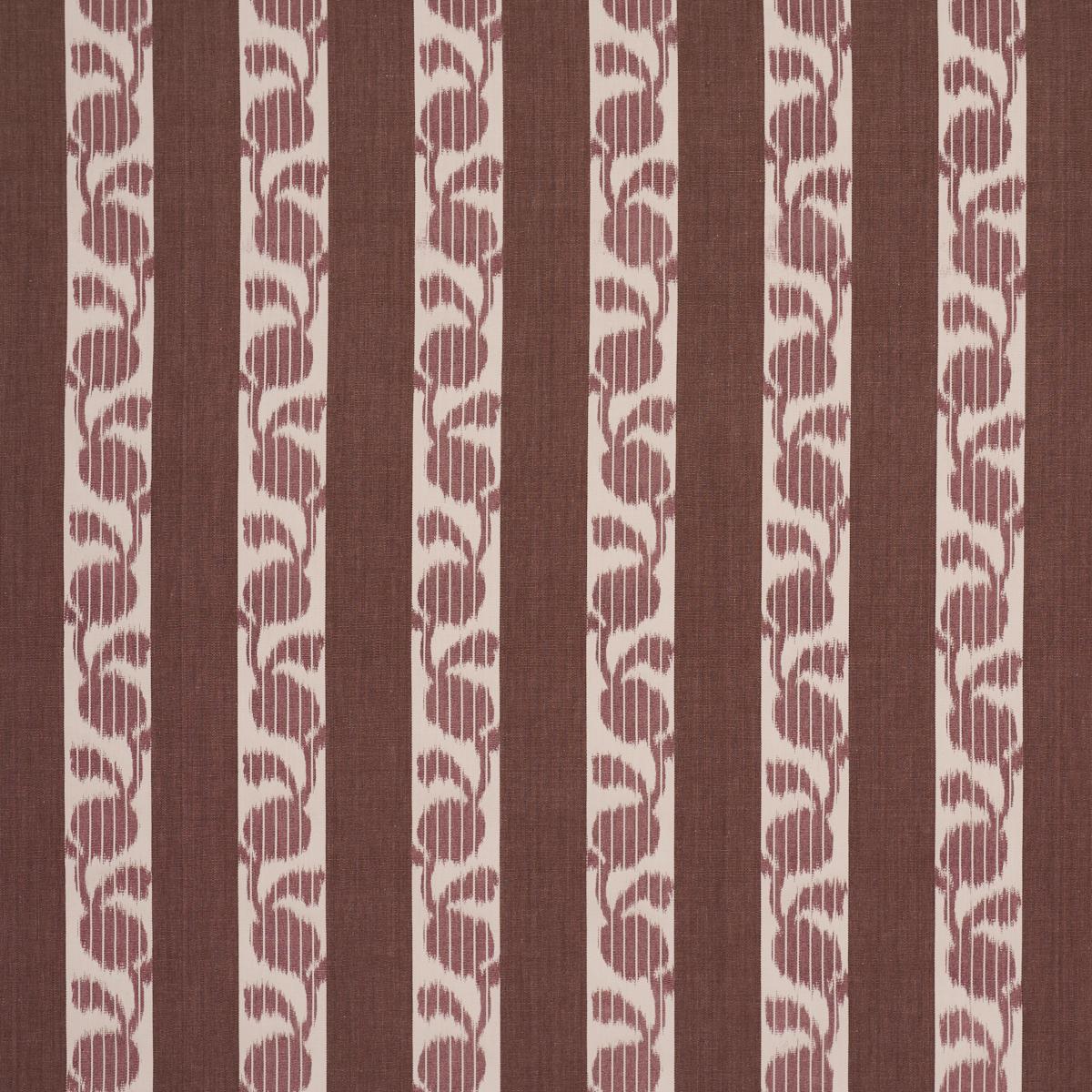 Schumacher Priya Warp Print Bordeaux Fabric