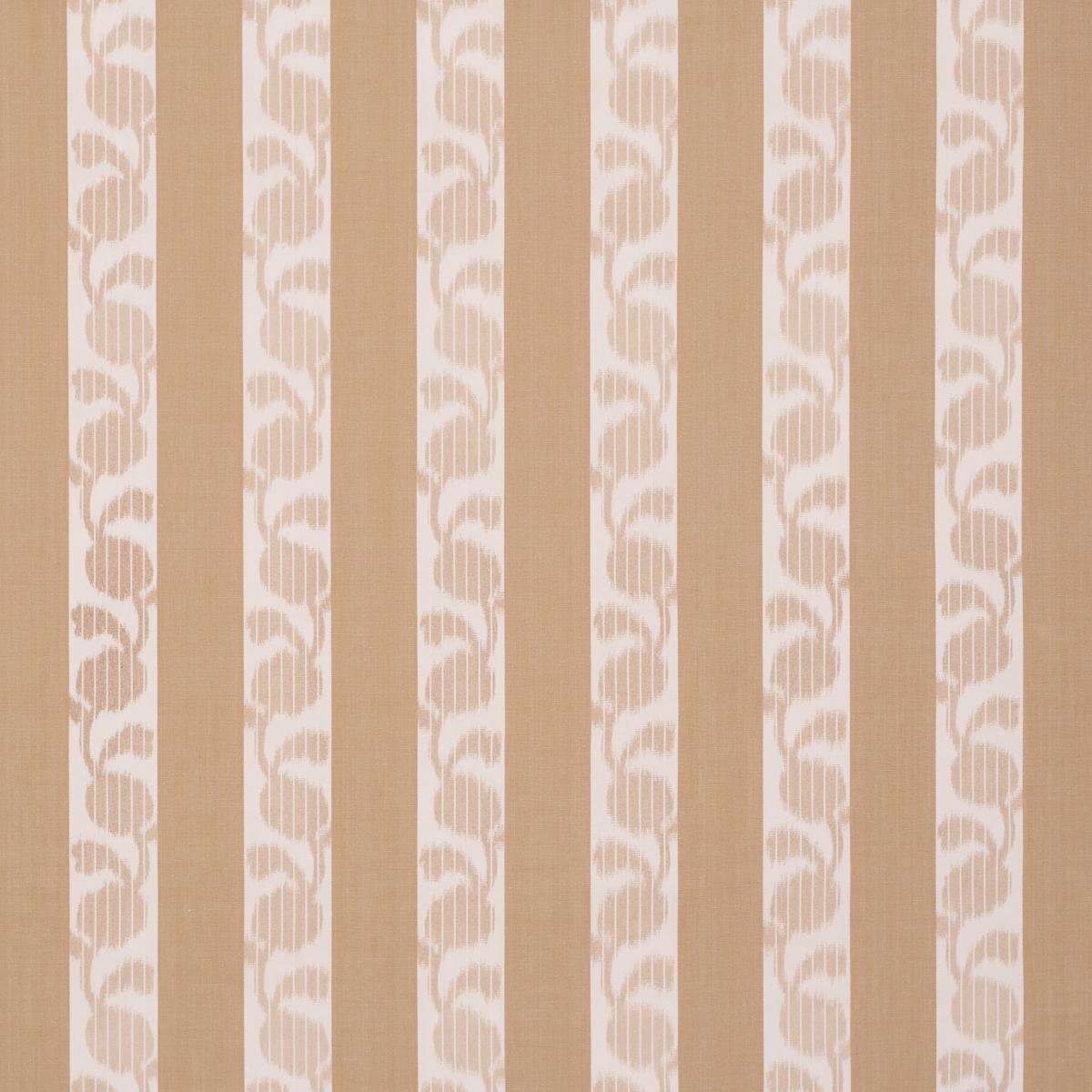 Schumacher Priya Warp Print Sand Fabric