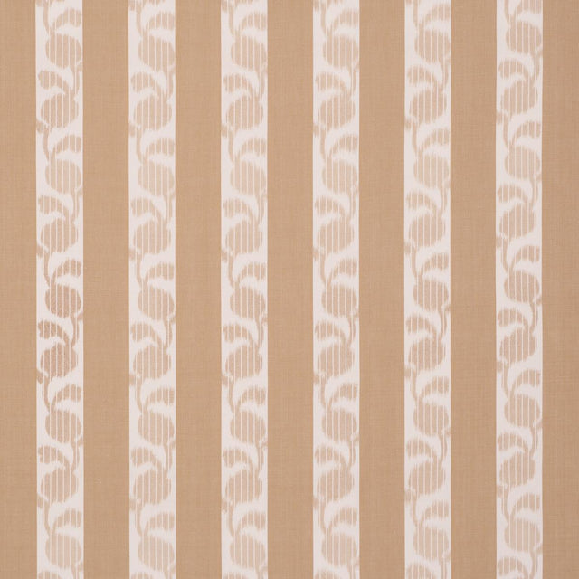 Schumacher Priya Warp Print Sand Fabric