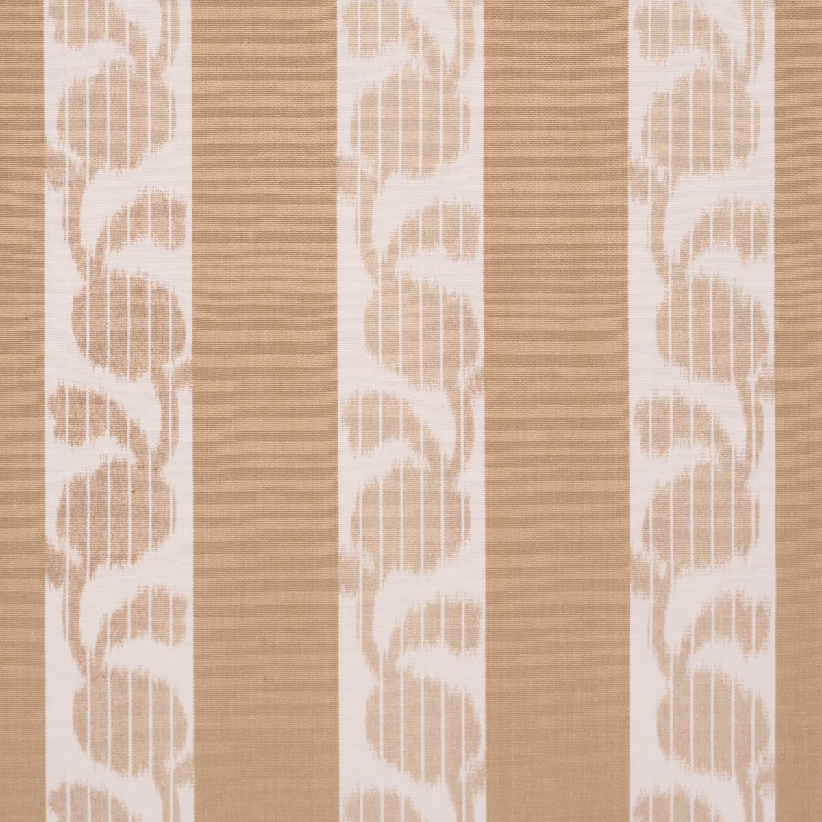 Schumacher Priya Warp Print Sand Fabric