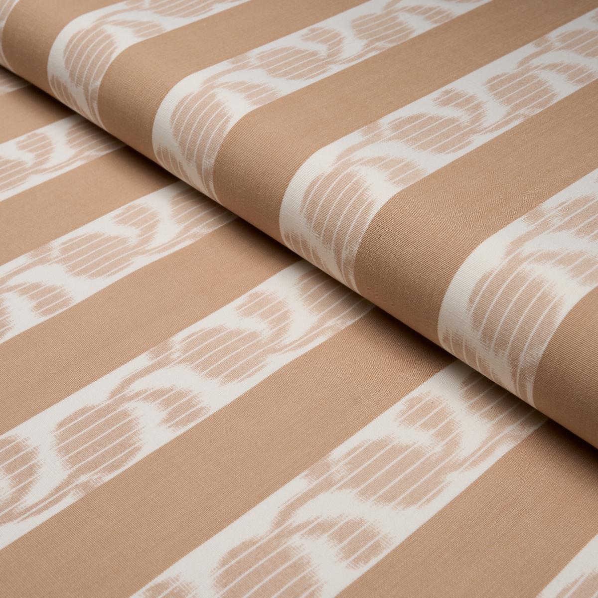 Schumacher Priya Warp Print Sand Fabric