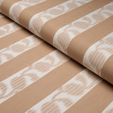 Schumacher Priya Warp Print Sand Fabric