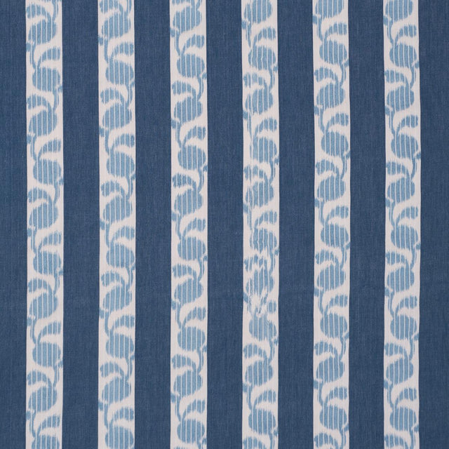 Schumacher Priya Warp Print Indigo Fabric
