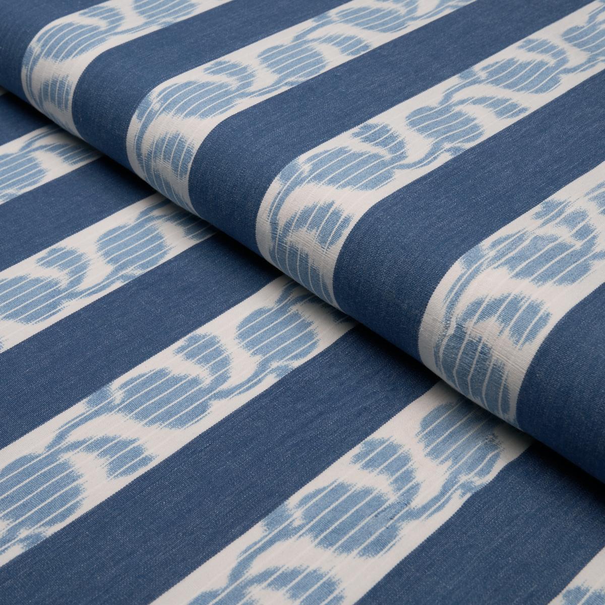 Schumacher Priya Warp Print Indigo Fabric