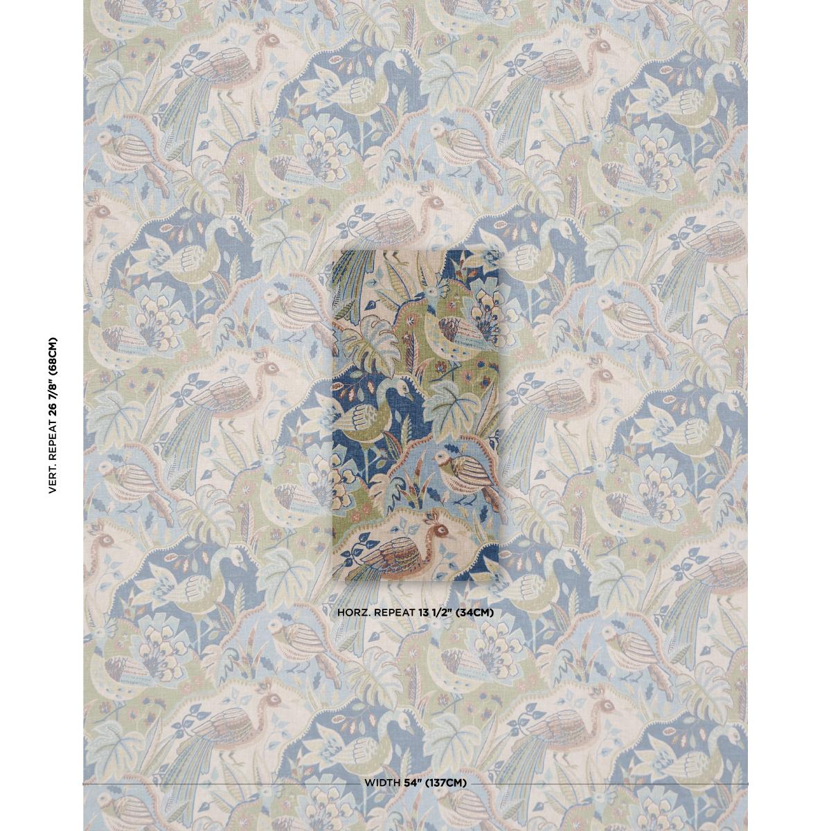 Schumacher Soraya Blue Fabric