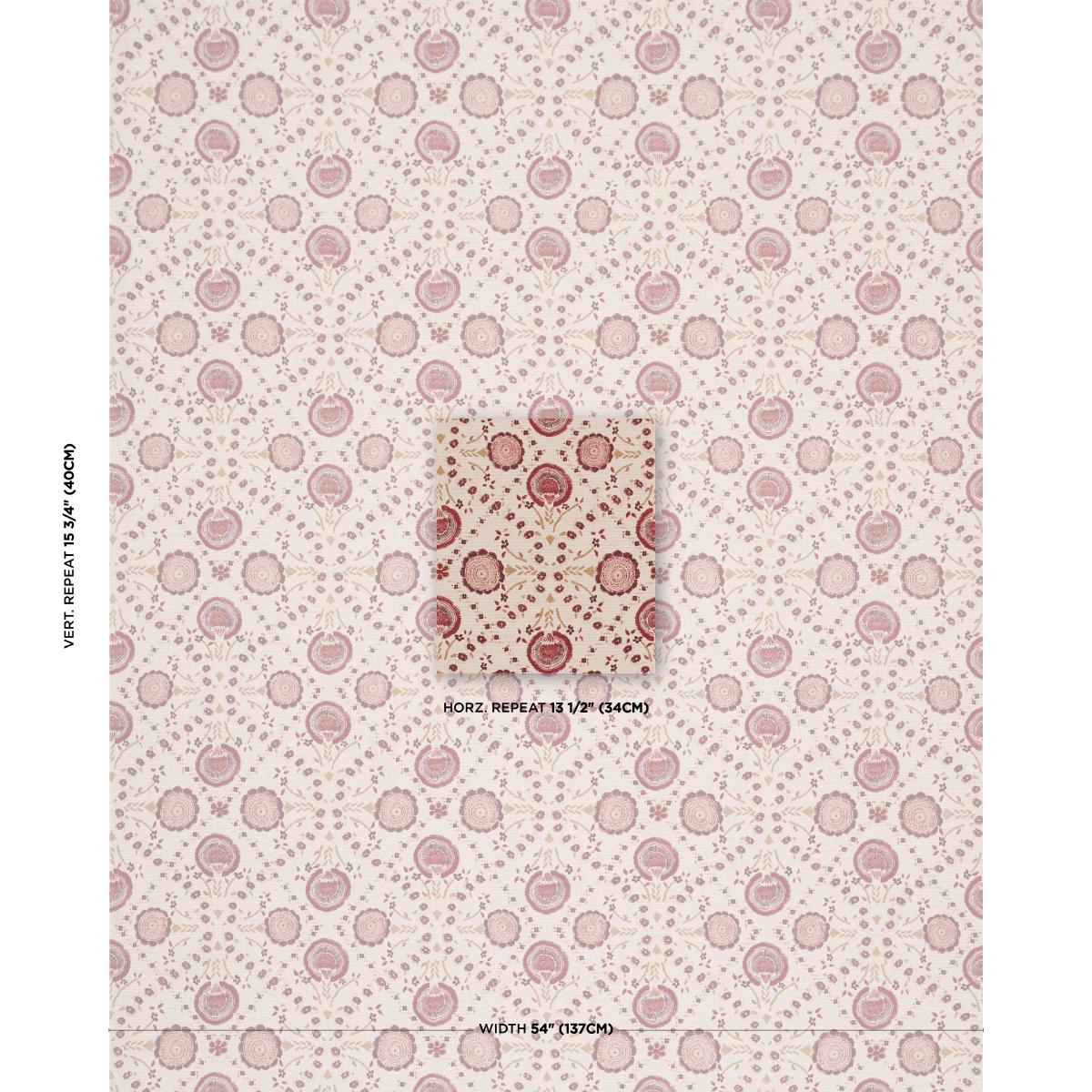Schumacher Athena Hand-Screen Print Ruby Fabric