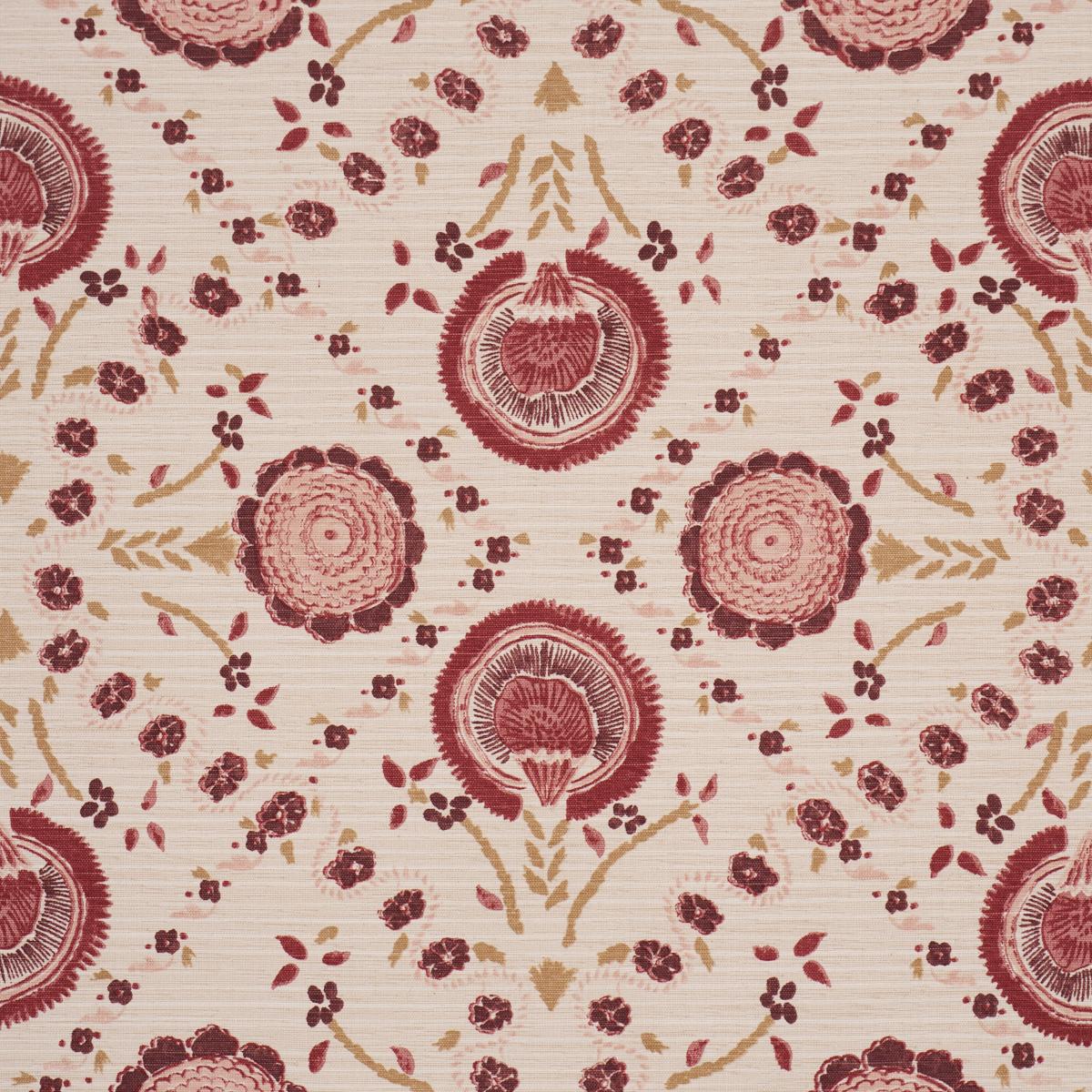 Schumacher Athena Hand-Screen Print Ruby Fabric