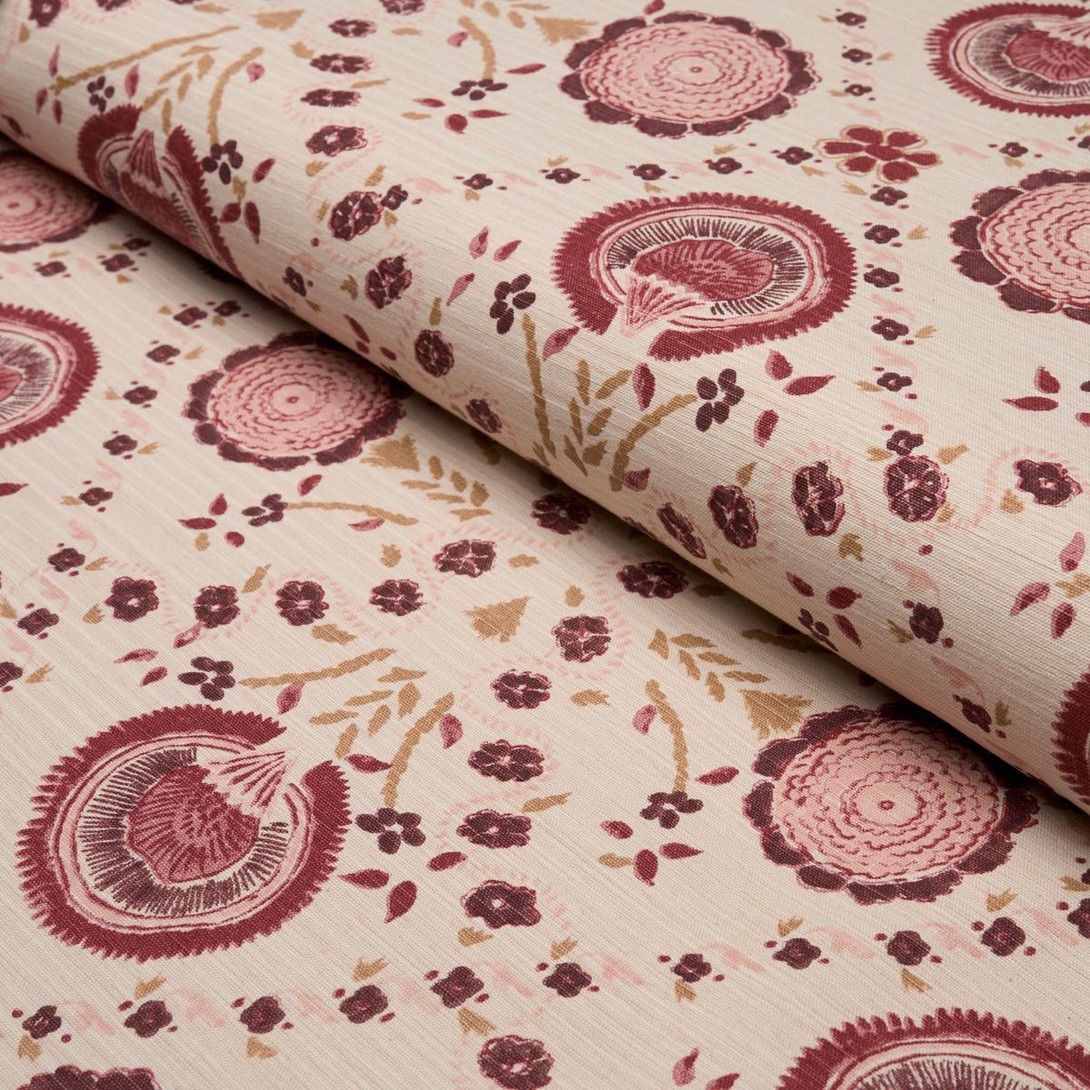 Schumacher Athena Hand-Screen Print Ruby Fabric