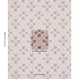Schumacher Athena Hand-Screen Print Red & Blue Fabric