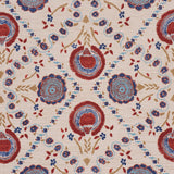Schumacher Athena Hand-Screen Print Red & Blue Fabric