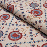 Schumacher Athena Hand-Screen Print Red & Blue Fabric