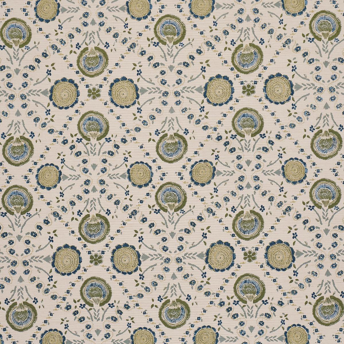 Schumacher Athena Hand-Screen Print Green Fabric