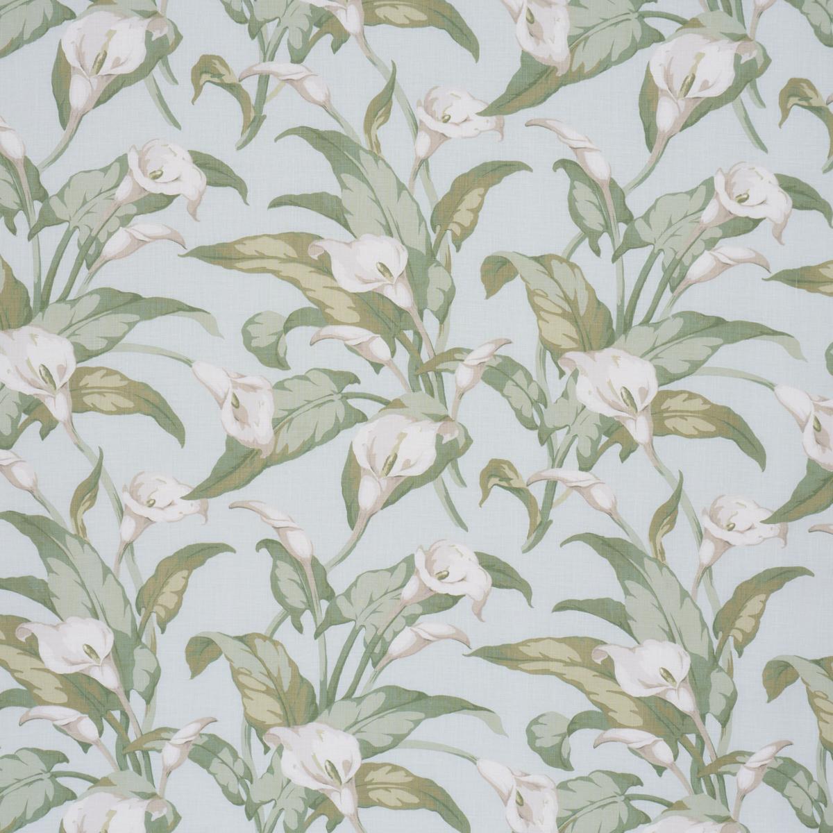 Schumacher Arum Lilies Aqua Fabric