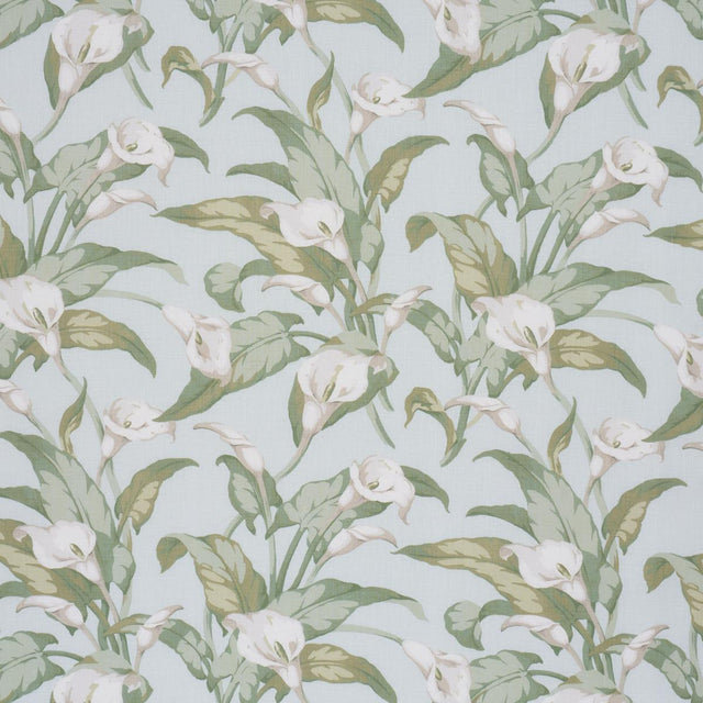 Schumacher Arum Lilies Aqua Fabric