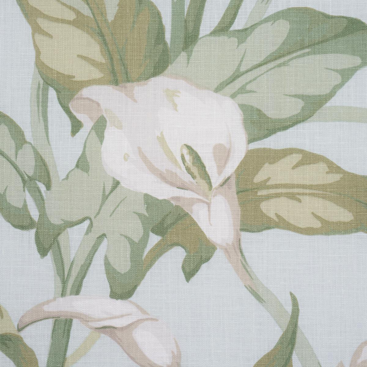 Schumacher Arum Lilies Aqua Fabric