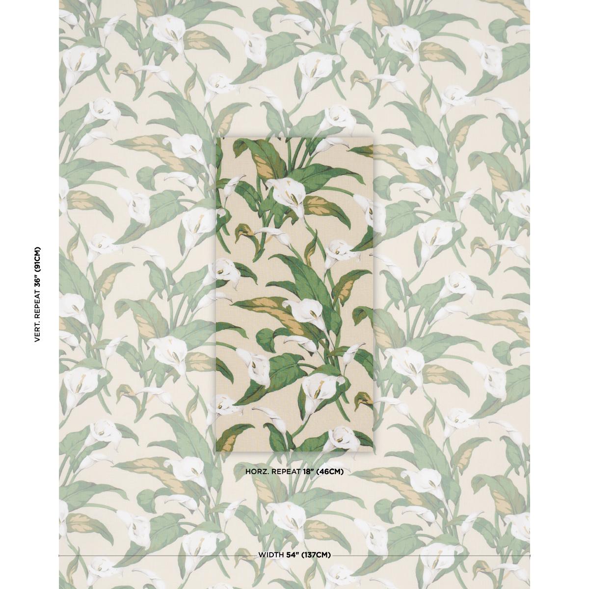 Schumacher Arum Lilies Parchment Fabric