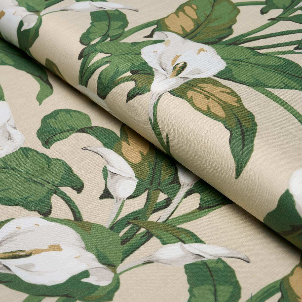 Schumacher Arum Lilies Parchment Fabric