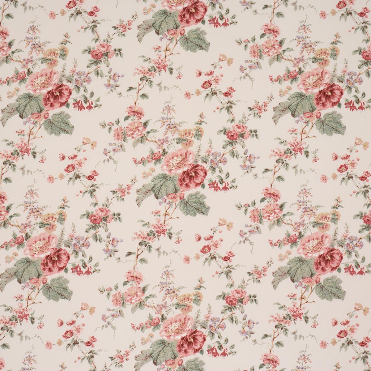 Schumacher Midsummer Hollyhock Rose Fabric