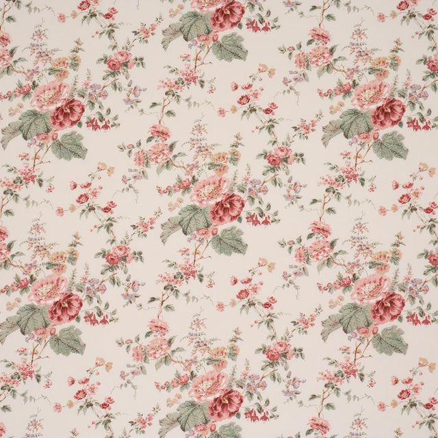 Schumacher Midsummer Hollyhock Rose Fabric