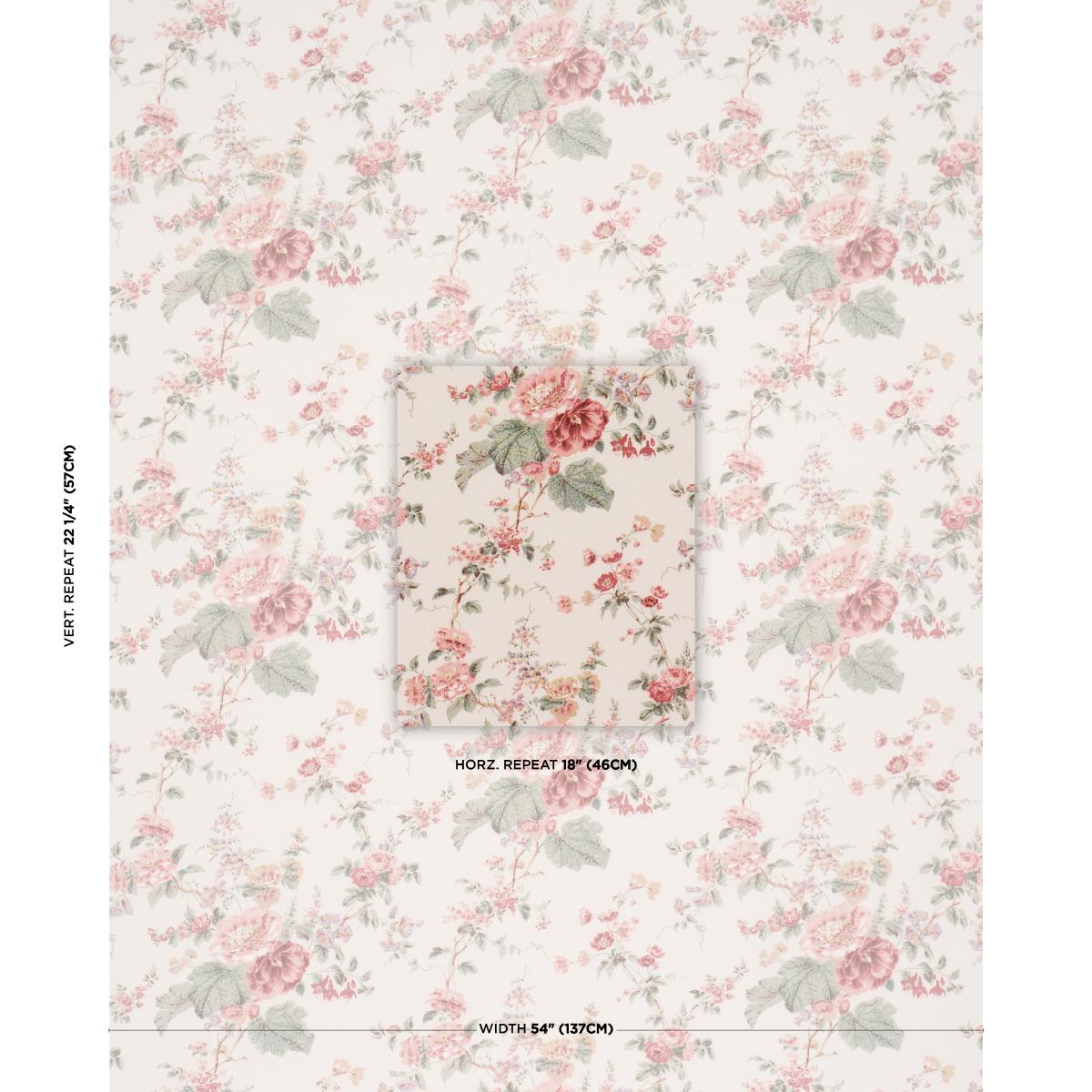 Schumacher Midsummer Hollyhock Rose Fabric