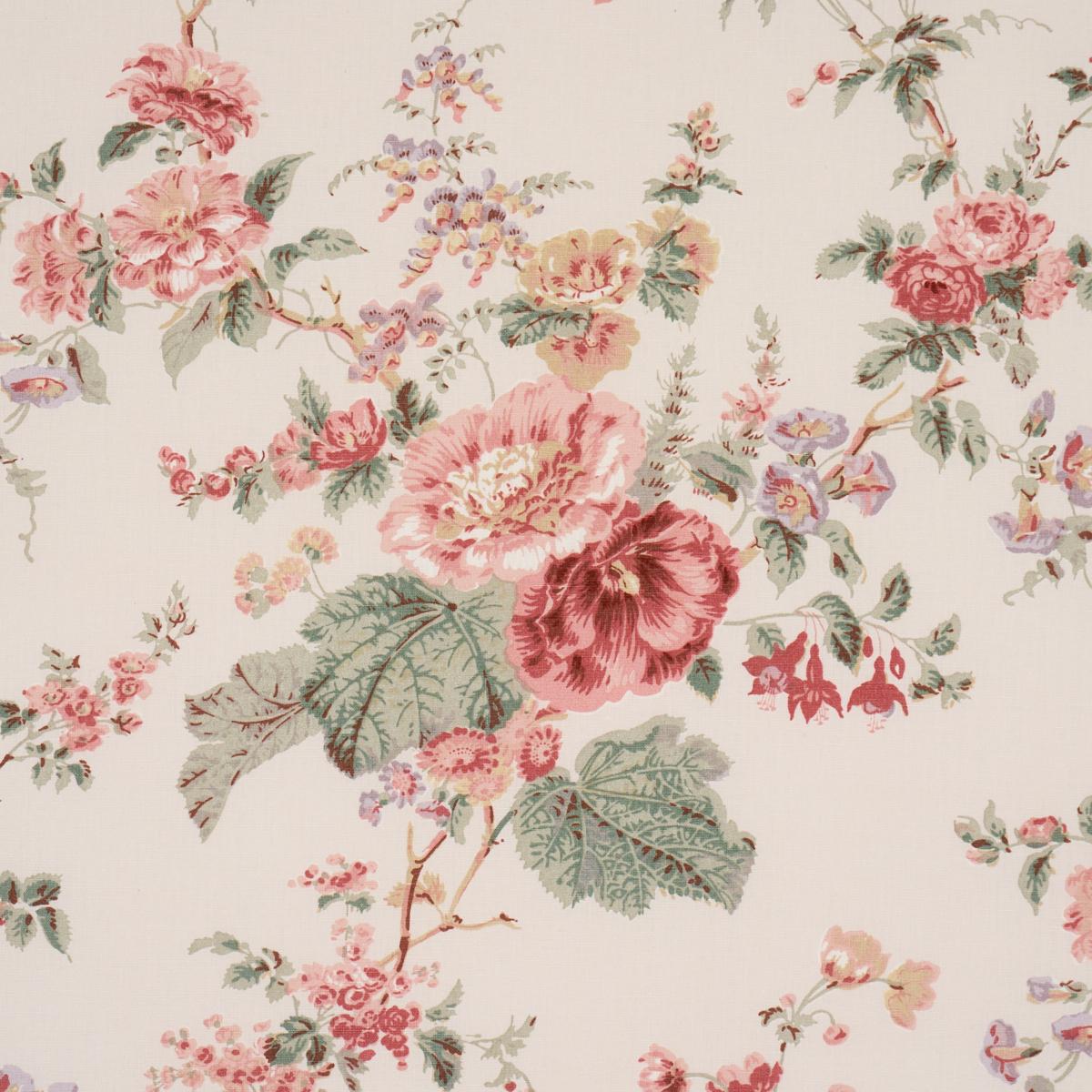 Schumacher Midsummer Hollyhock Rose Fabric