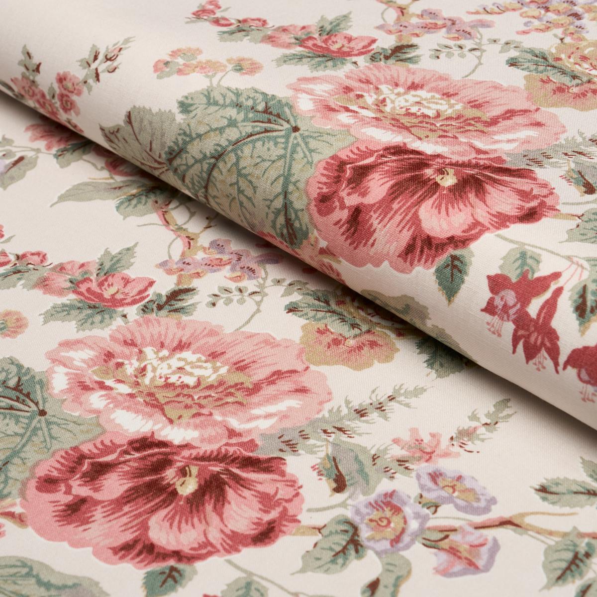 Schumacher Midsummer Hollyhock Rose Fabric