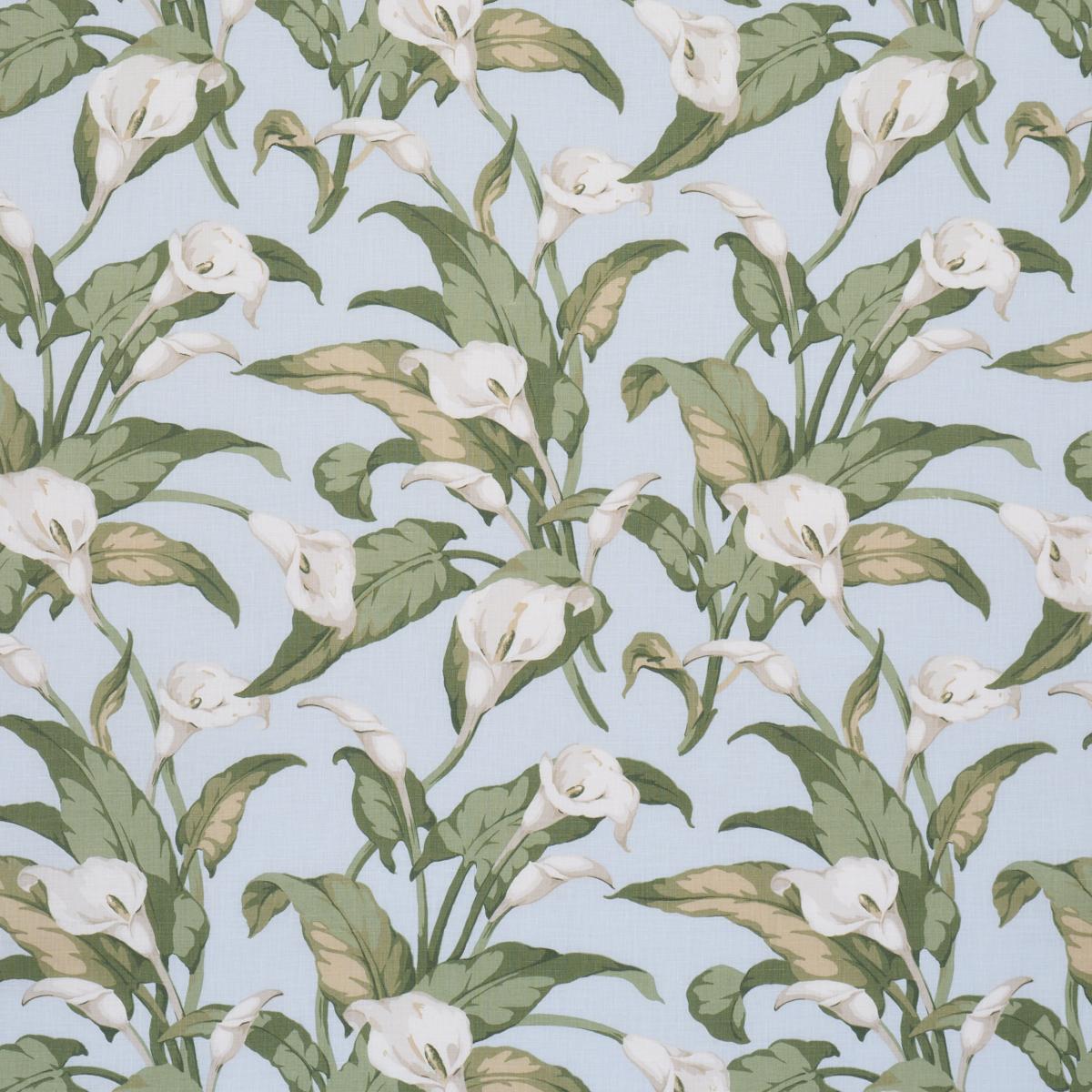 Schumacher Arum Lilies Sky Fabric