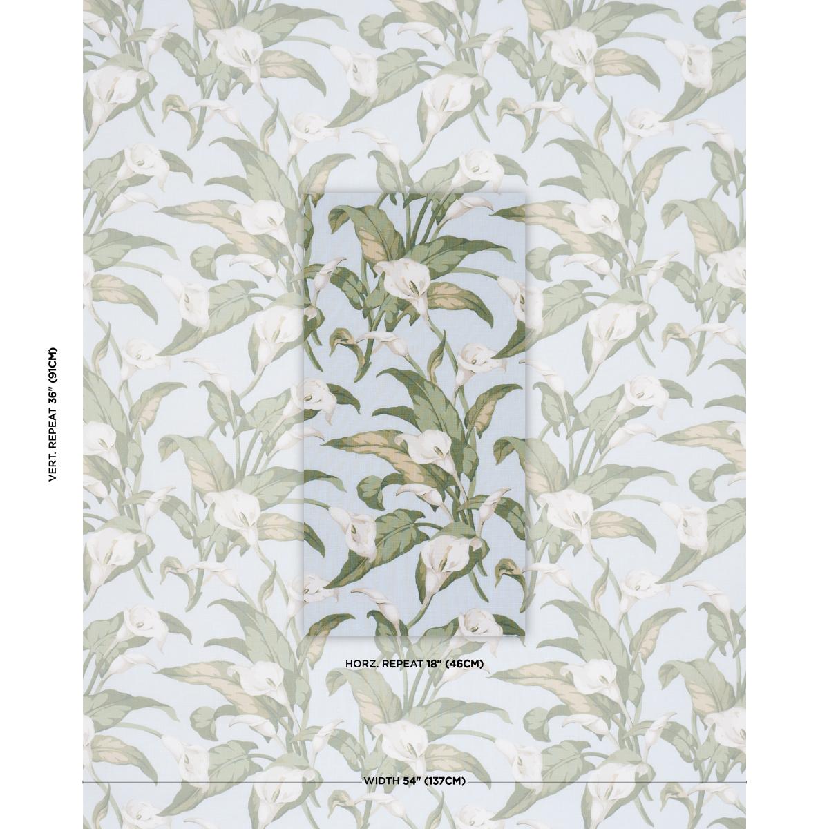 Schumacher Arum Lilies Sky Fabric