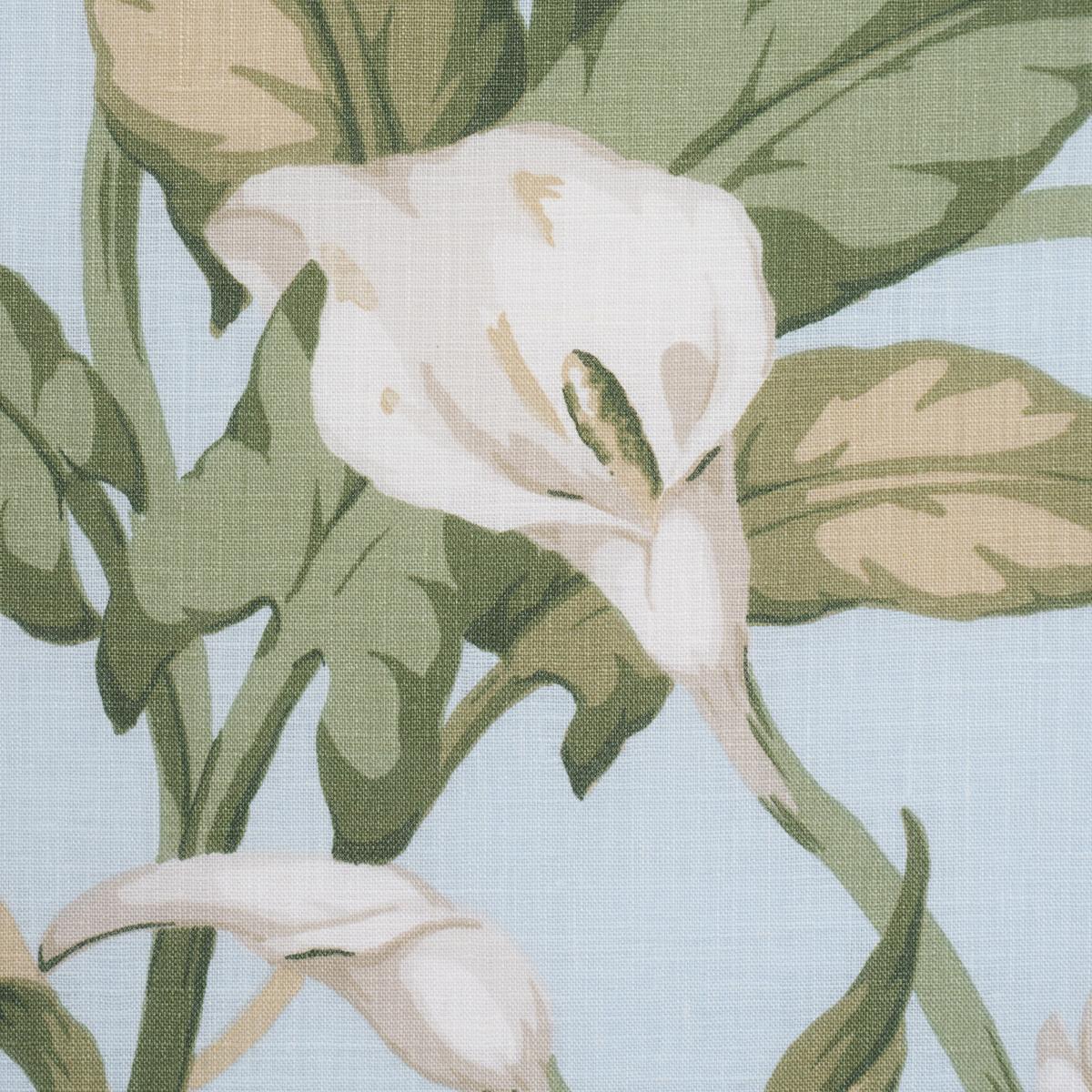 Schumacher Arum Lilies Sky Fabric