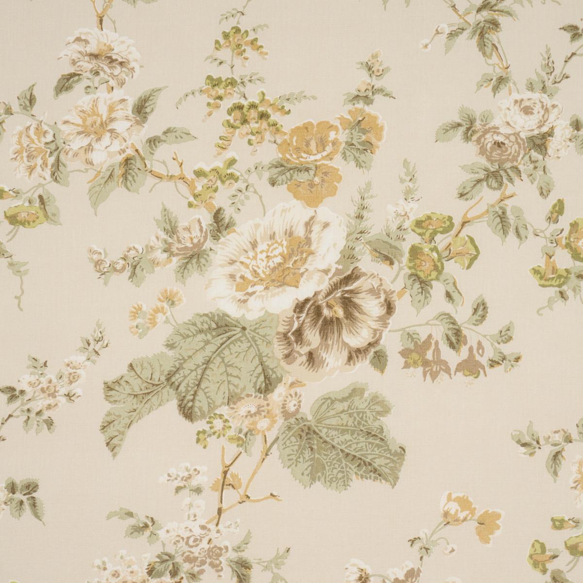 Schumacher Midsummer Hollyhock Citron Fabric