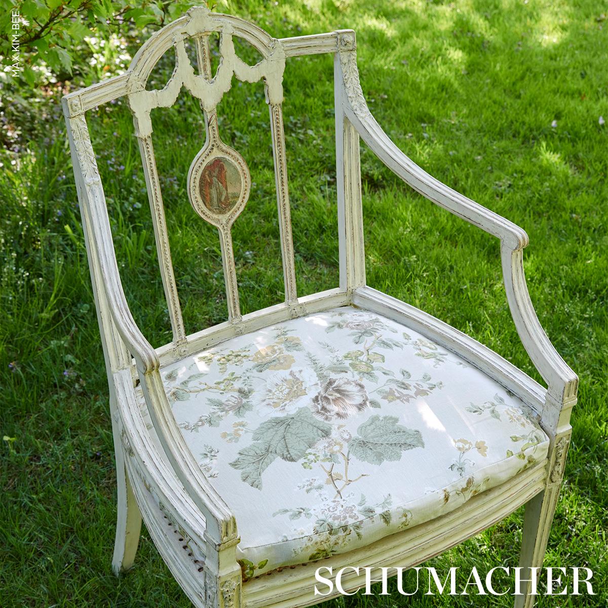 Schumacher Midsummer Hollyhock Citron Fabric