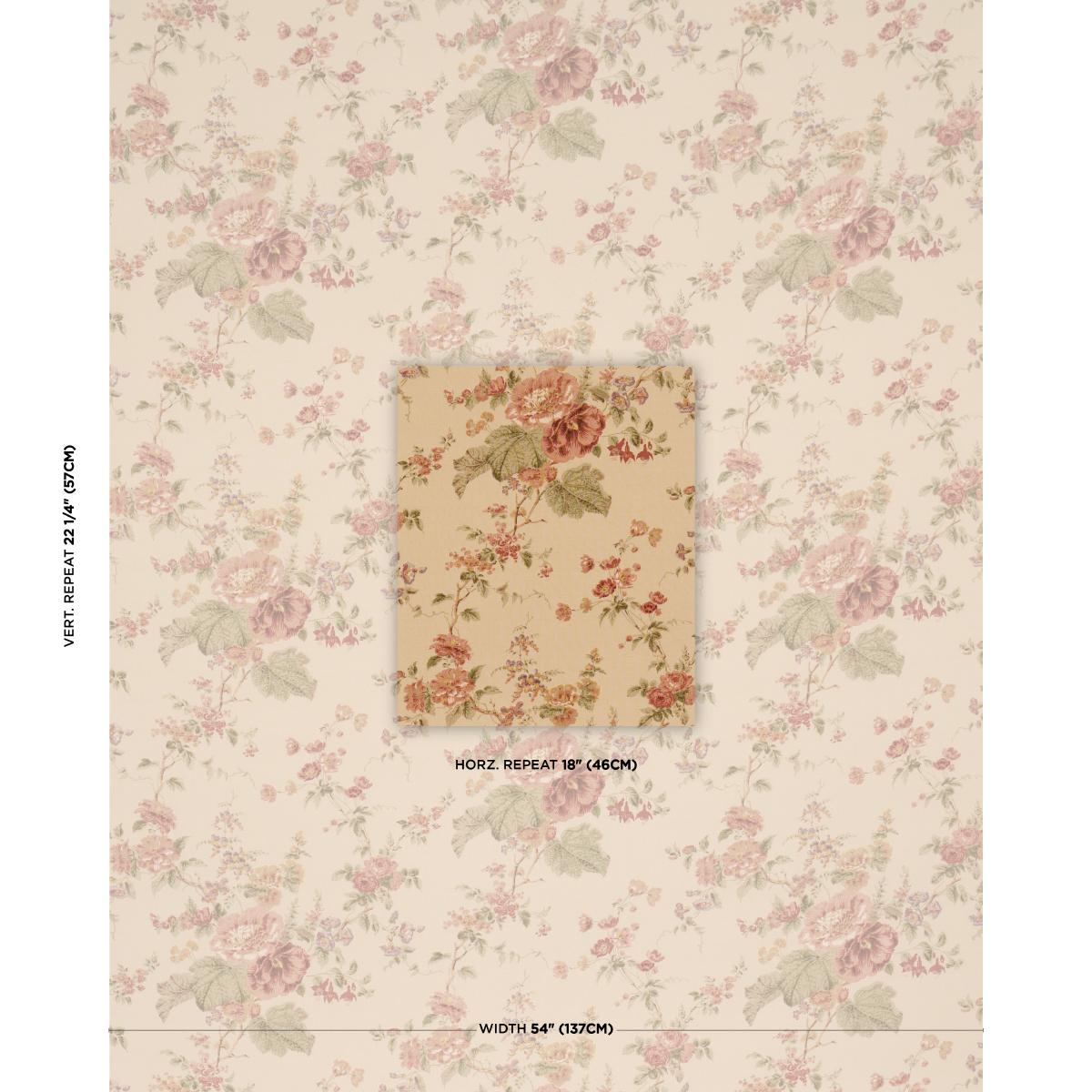 Schumacher Midsummer Hollyhock Beige Fabric