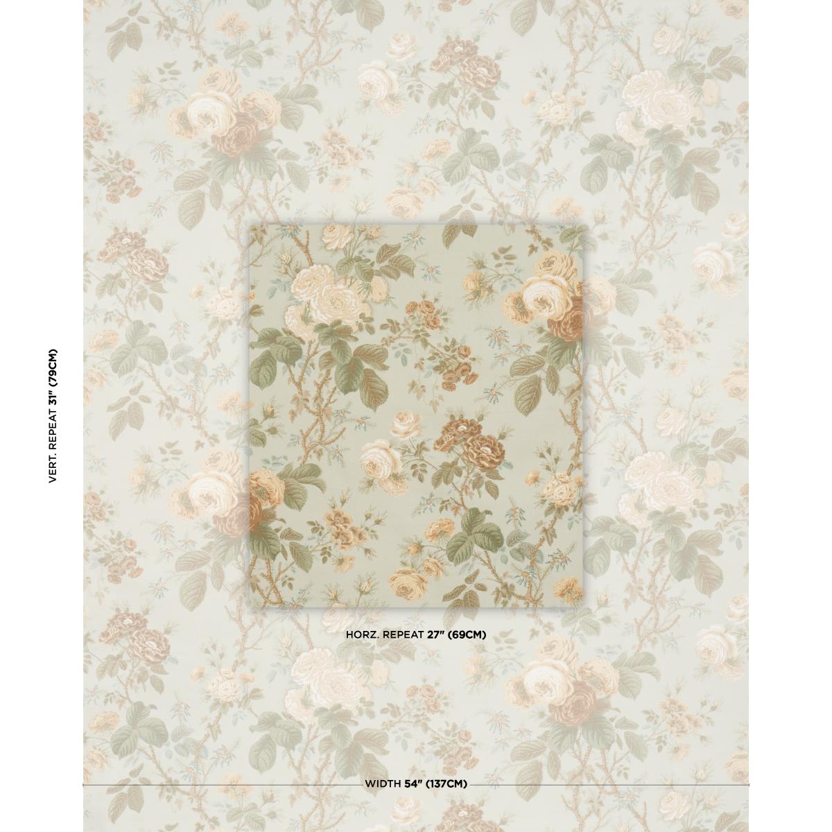 Schumacher She Walks In Beauty Chintz Celadon Fabric