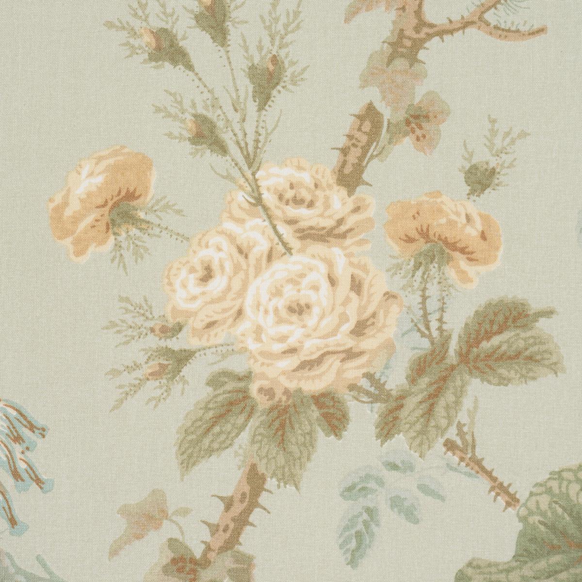 Schumacher She Walks In Beauty Chintz Celadon Fabric