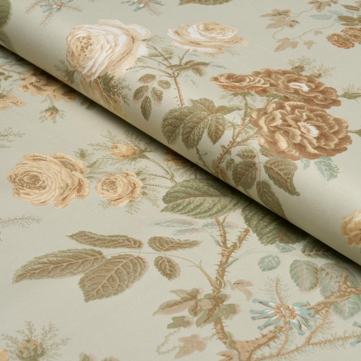 Schumacher She Walks In Beauty Chintz Celadon Fabric