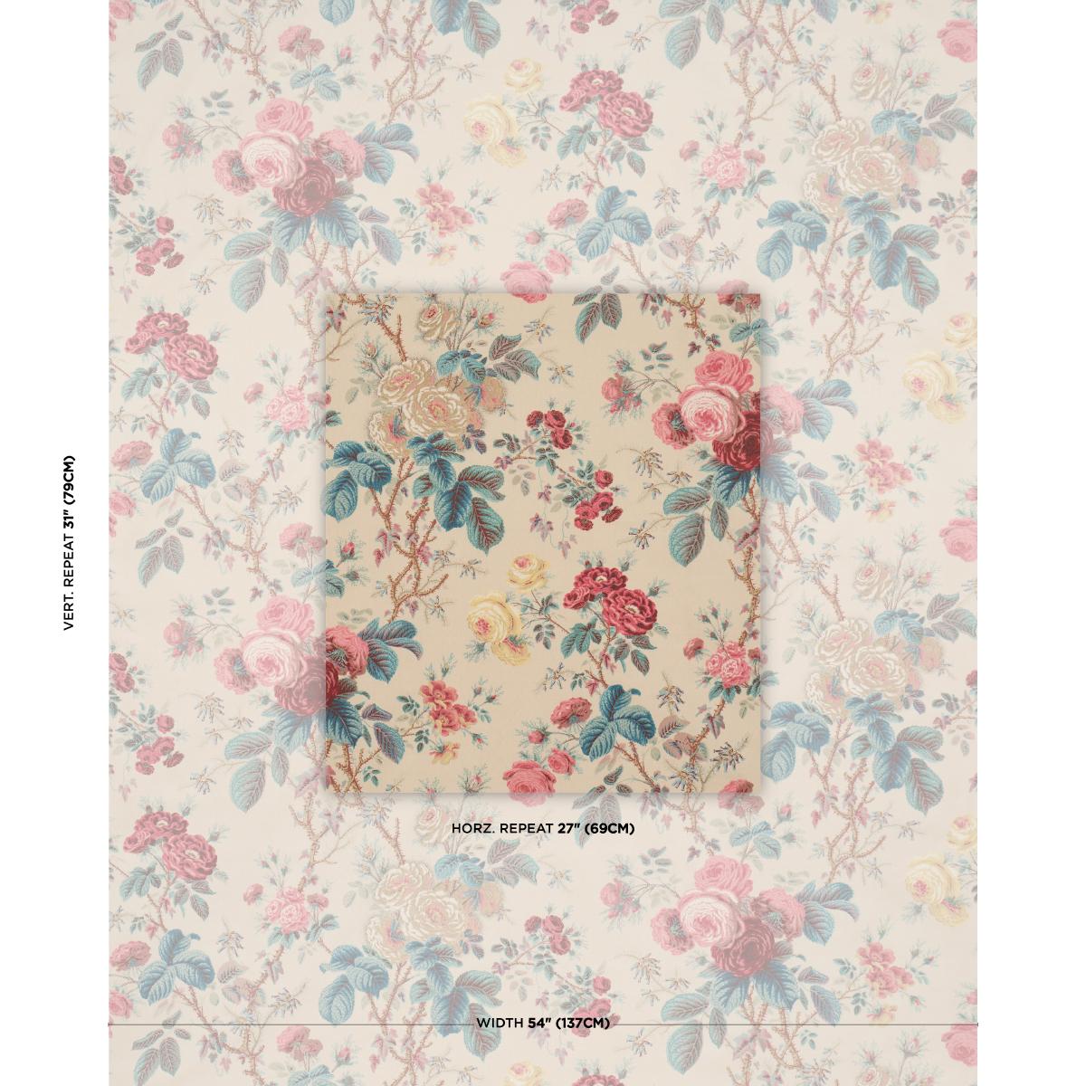 Schumacher She Walks In Beauty Chintz Document Fabric