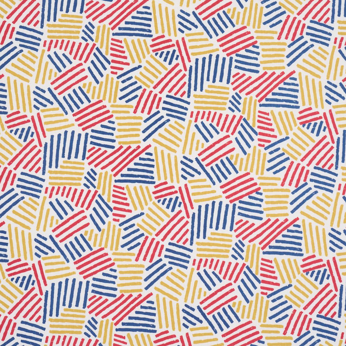 Schumacher Hatchmark Hand Print Primary Fabric