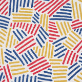 Schumacher Hatchmark Hand Print Primary Fabric