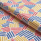Schumacher Hatchmark Hand Print Primary Fabric