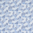 Schumacher Hatchmark Hand Print Blues Fabric