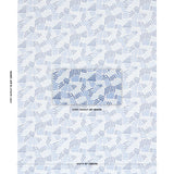 Schumacher Hatchmark Hand Print Blues Fabric