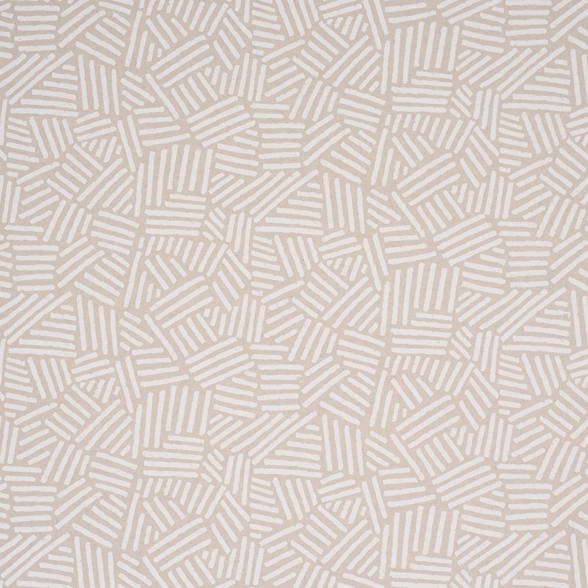 Schumacher Hatchmark Hand Print Natural Fabric