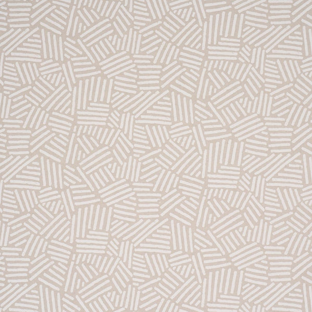 Schumacher Hatchmark Hand Print Natural Fabric