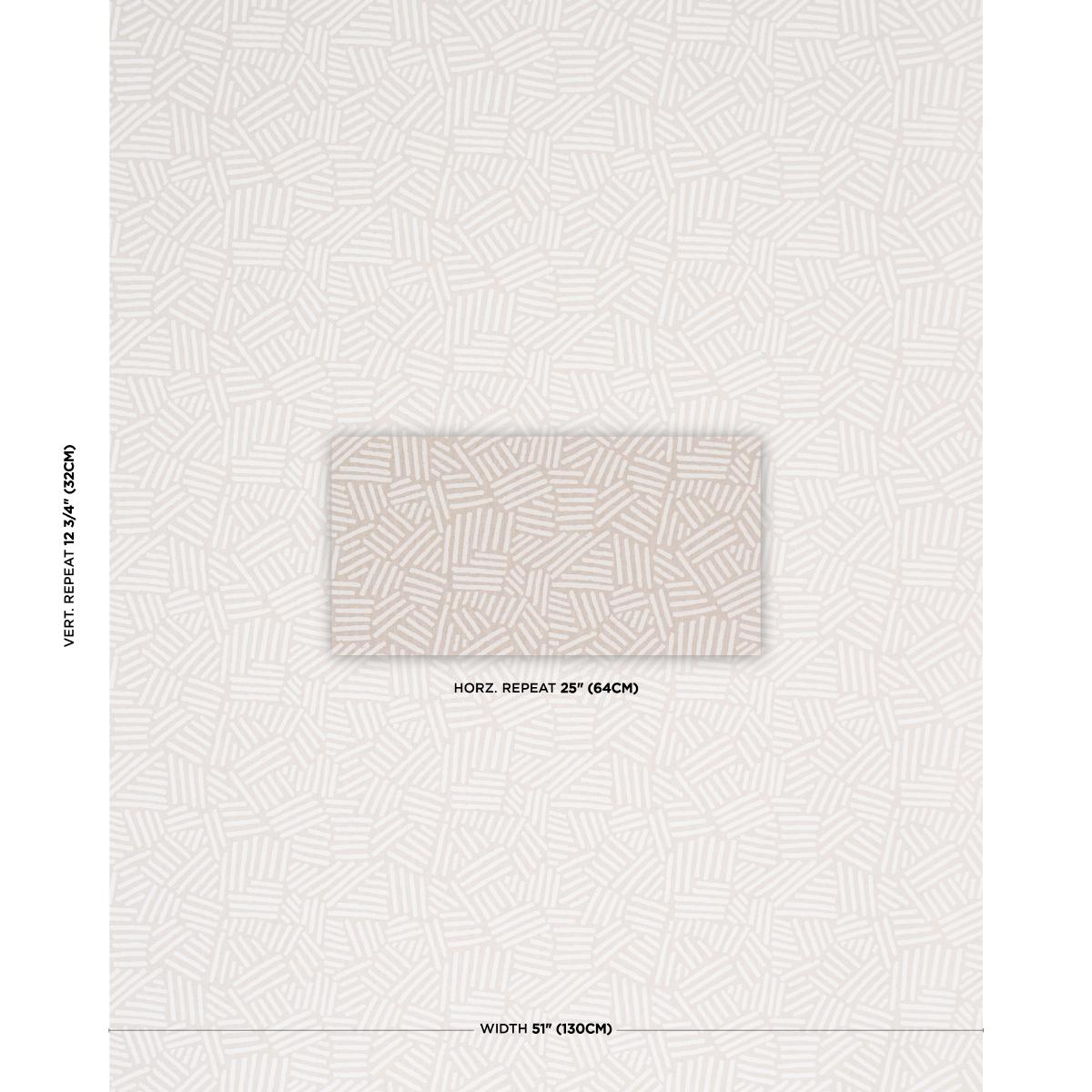 Schumacher Hatchmark Hand Print Natural Fabric